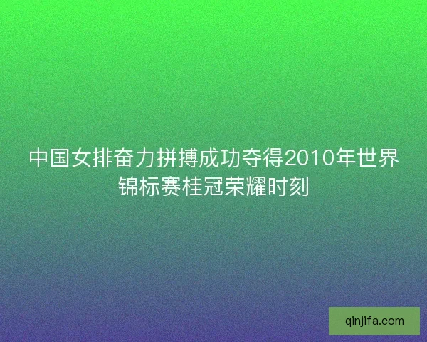 中国女排奋力拼搏成功夺得2010年世界锦标赛桂冠荣耀时刻 中国女排奋力拼搏成功夺得2010年世界锦标赛桂冠荣耀时刻