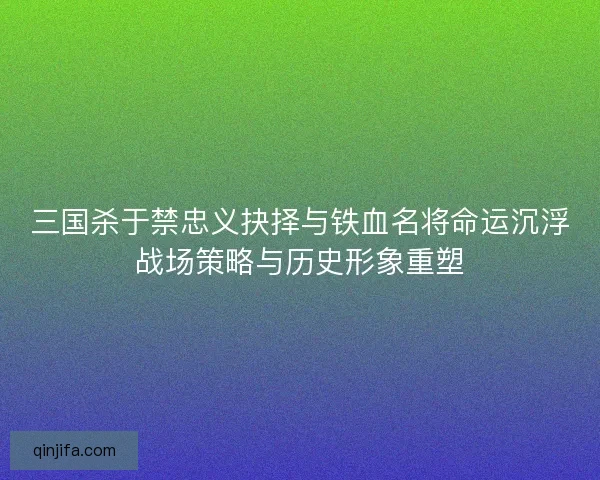 三国杀于禁忠义抉择与铁血名将命运沉浮战场策略与历史形象重塑 三国杀于禁忠义抉择与铁血名将命运沉浮战场策略与历史形象重塑