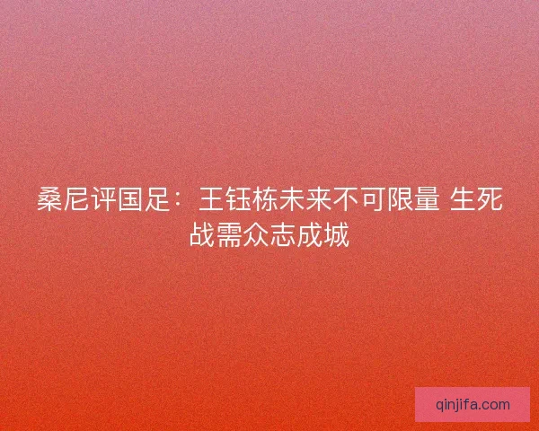 桑尼评国足：王钰栋未来不可限量 生死战需众志成城